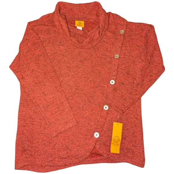 NWT Ruby Rd Fireside Fleece Cozy Cowl Neck Sweater Soft Warm & Fuzzy  HOLIDAY - Picture 8 of 10